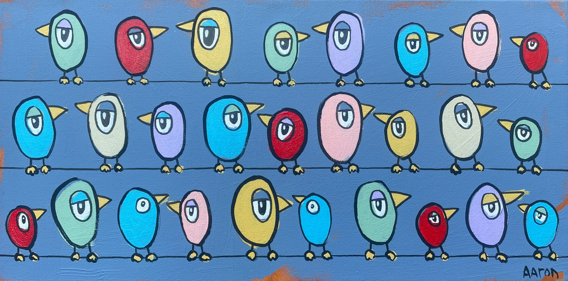 27 Birds All Getting Along (gray)