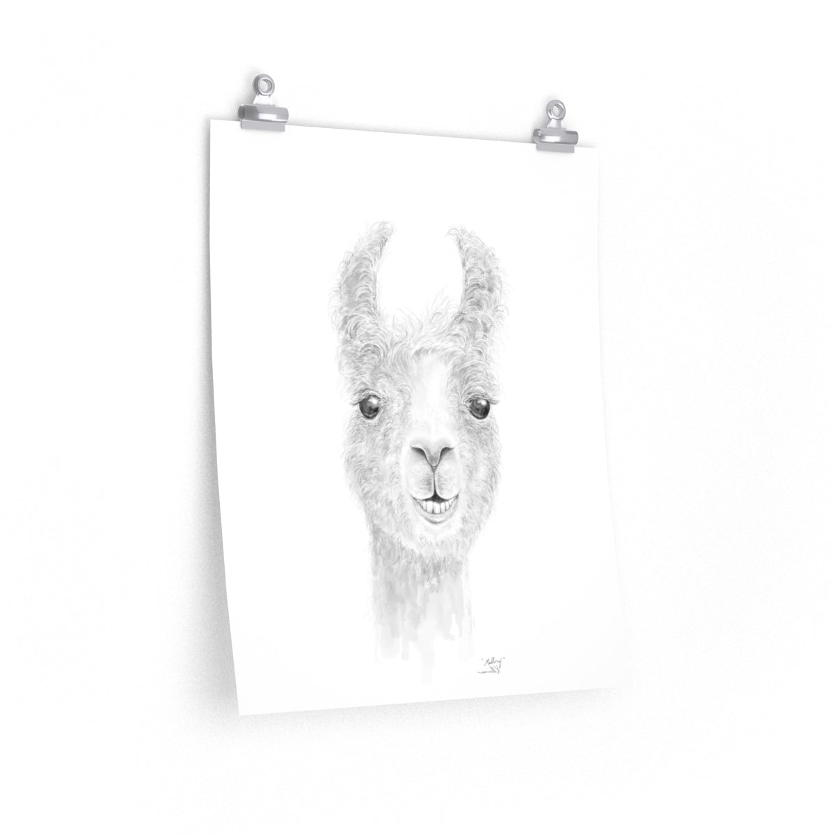 MALLORY Llama- Art Paper Print