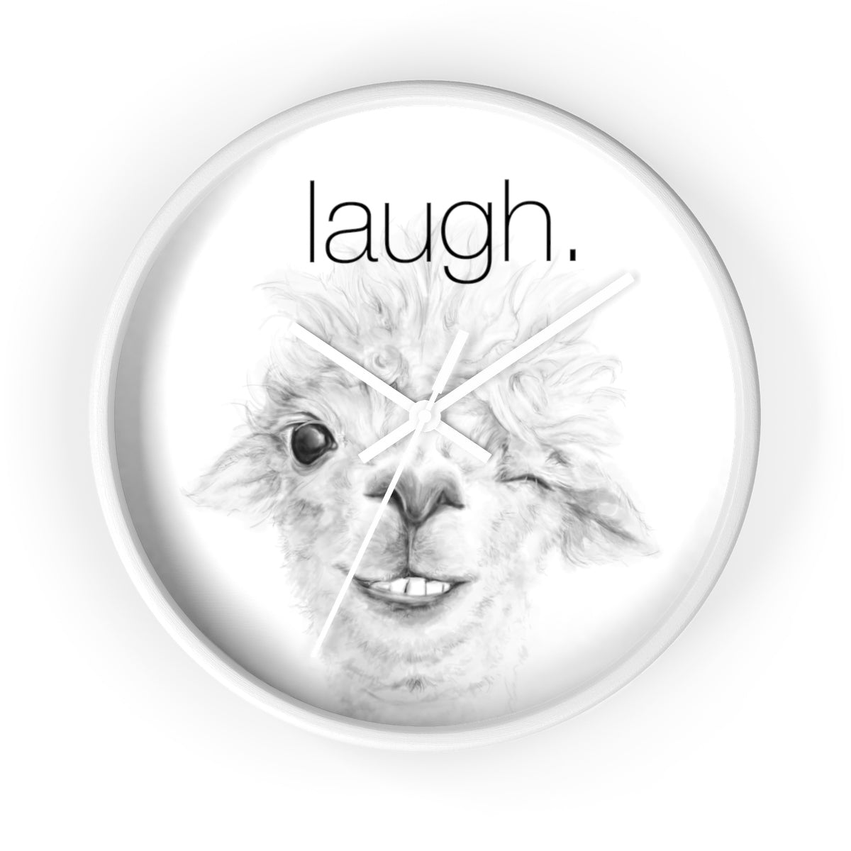 LAUGH llama Wall clock: MAGGIE