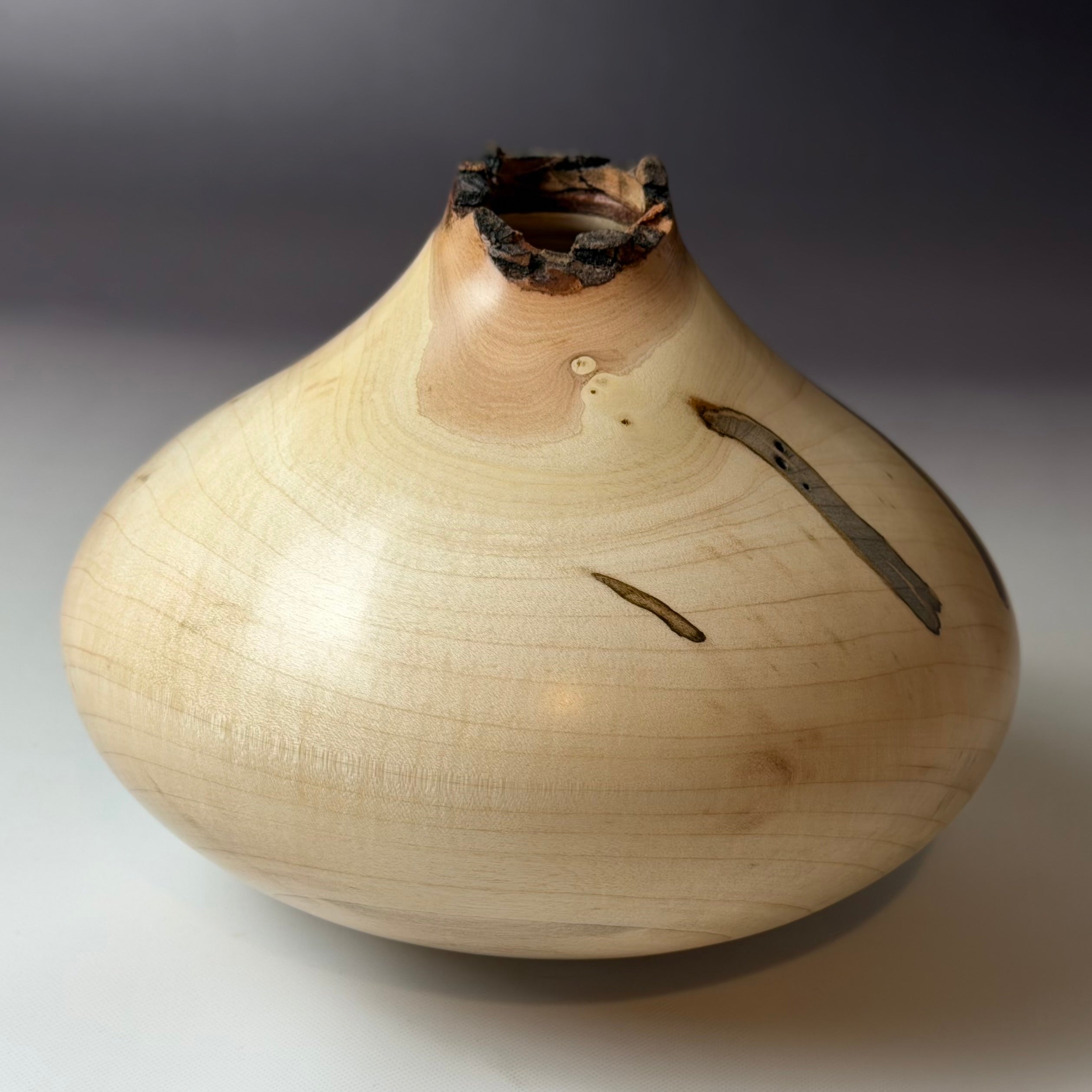 Maple Vessel with Raw Edge
