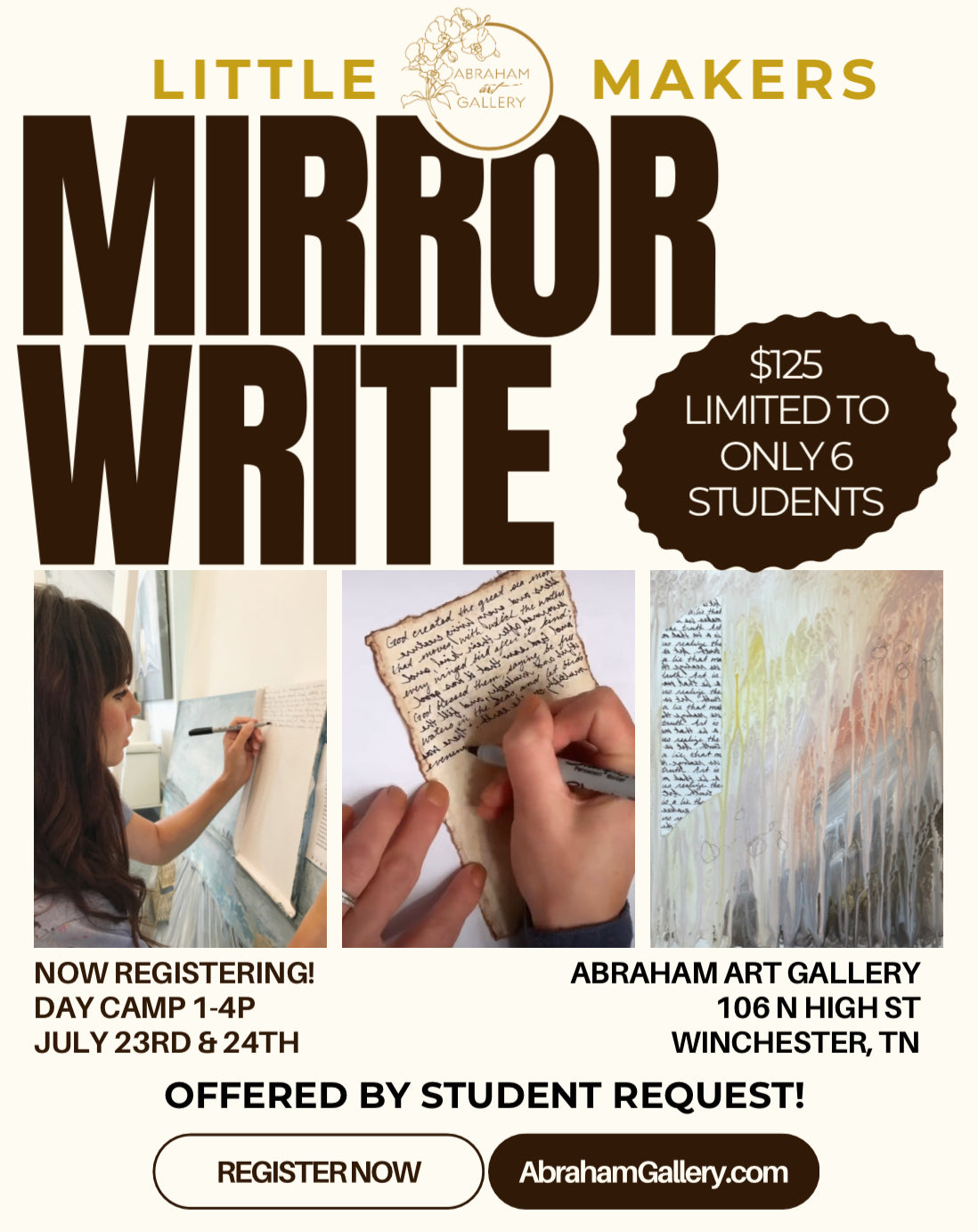 Summer Camp: MIRROR WRITE