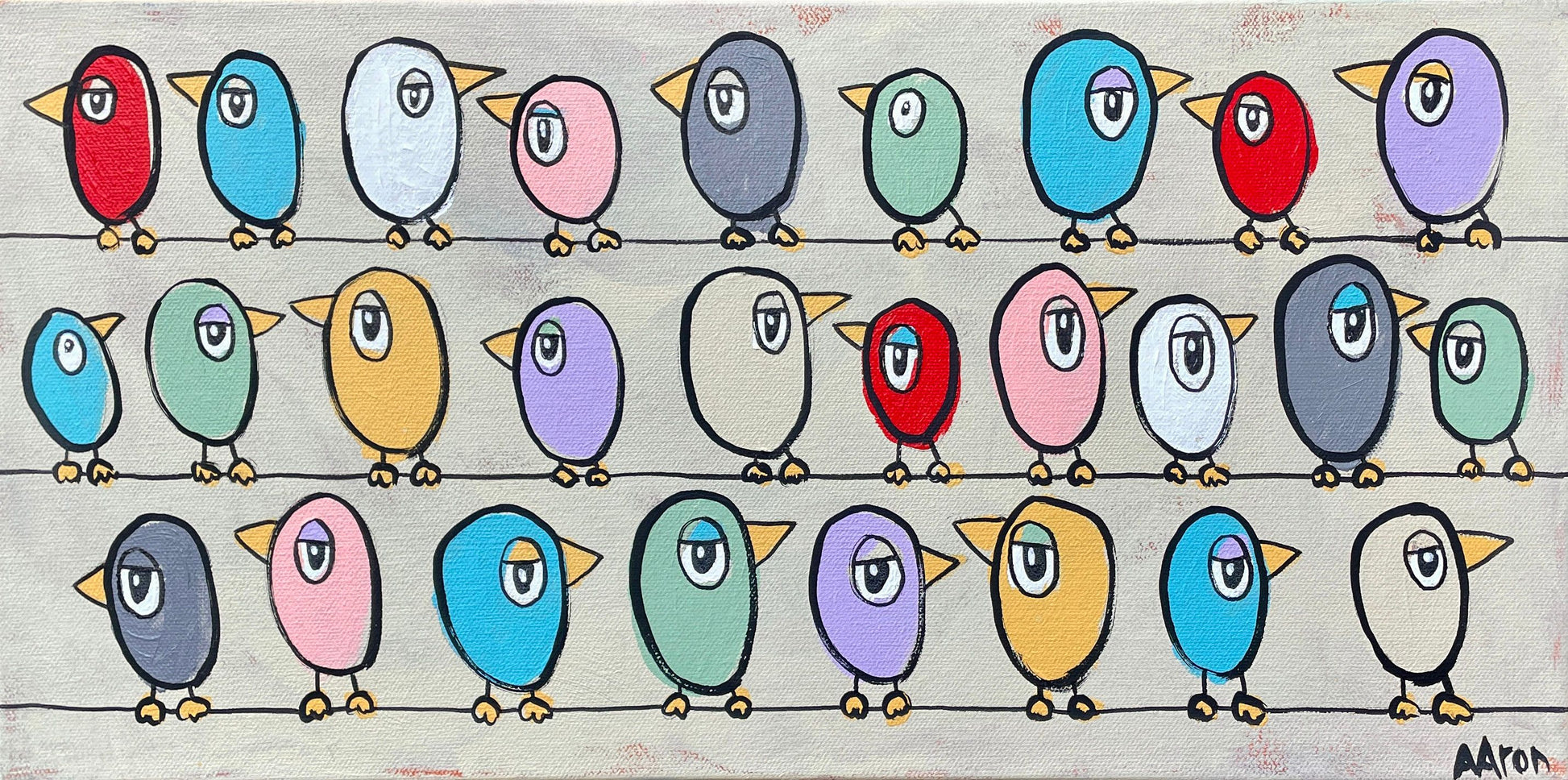 27 Birds, All Getting Along (cream)