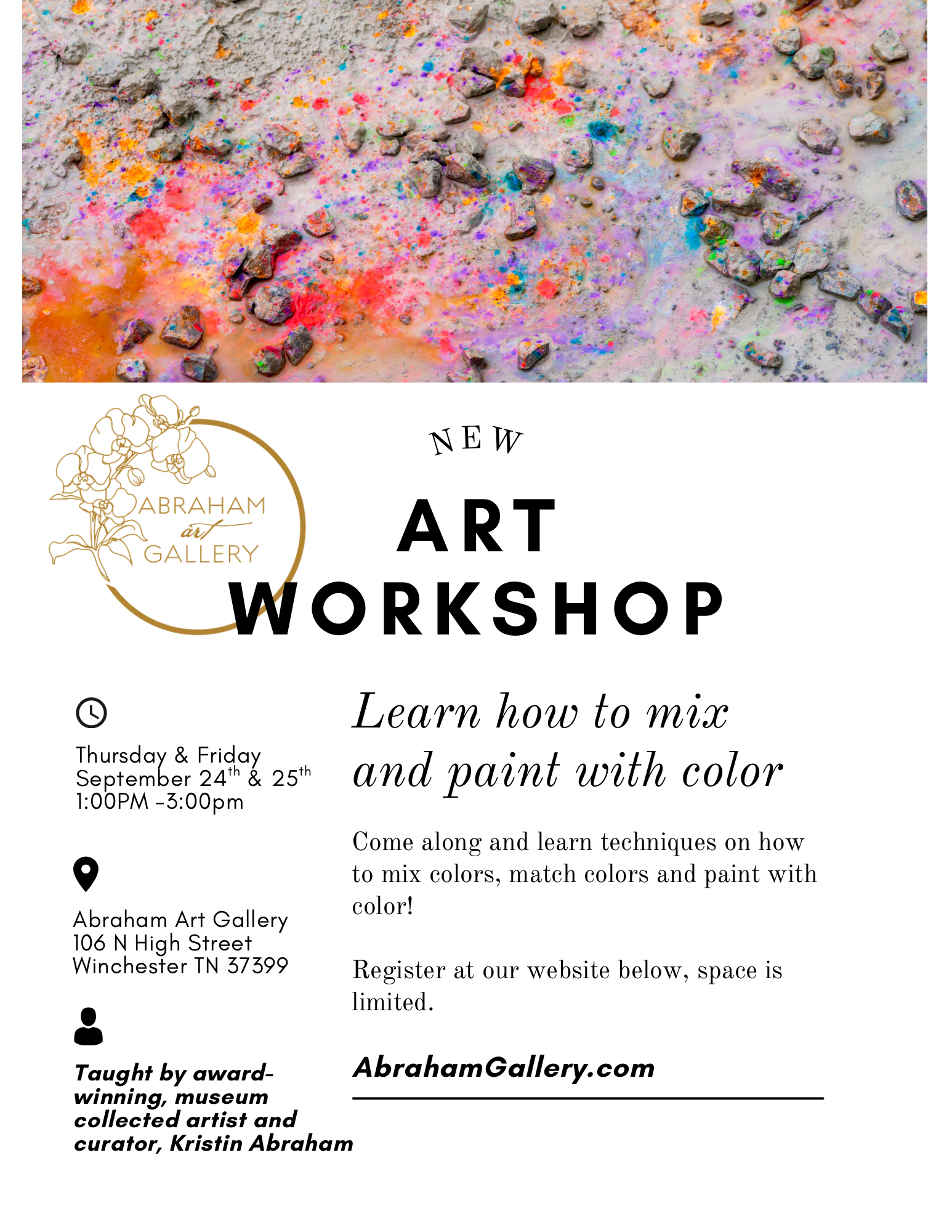 New Art Workshop: Mixing & Painting with Color (Adults & Teens)