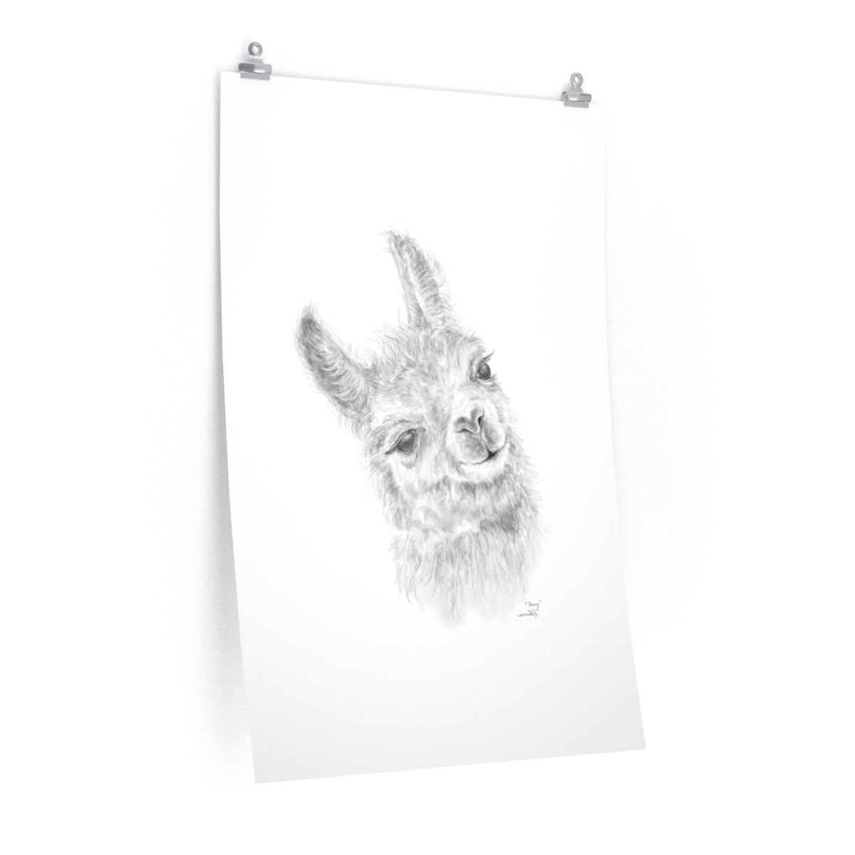 Posey Llama- Art Paper Print