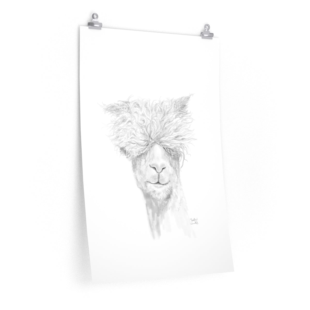 JUSTIN Llama- Art Paper Print