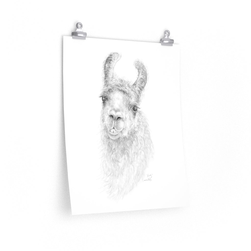 KIRBY Llama- Art Paper Print