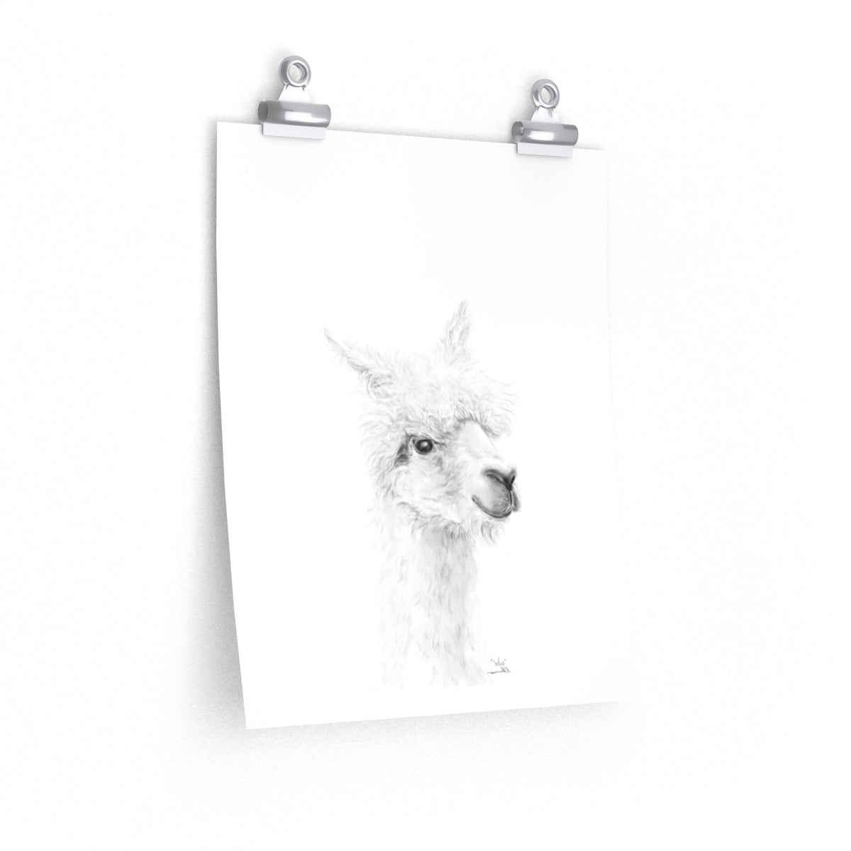 WES Llama- Art Paper Print