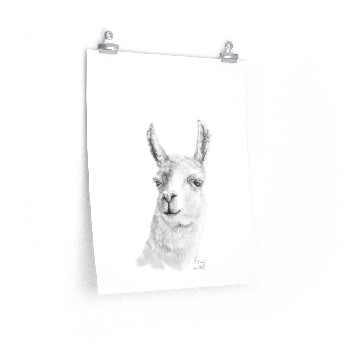 RUBY Llama- Art Paper Print