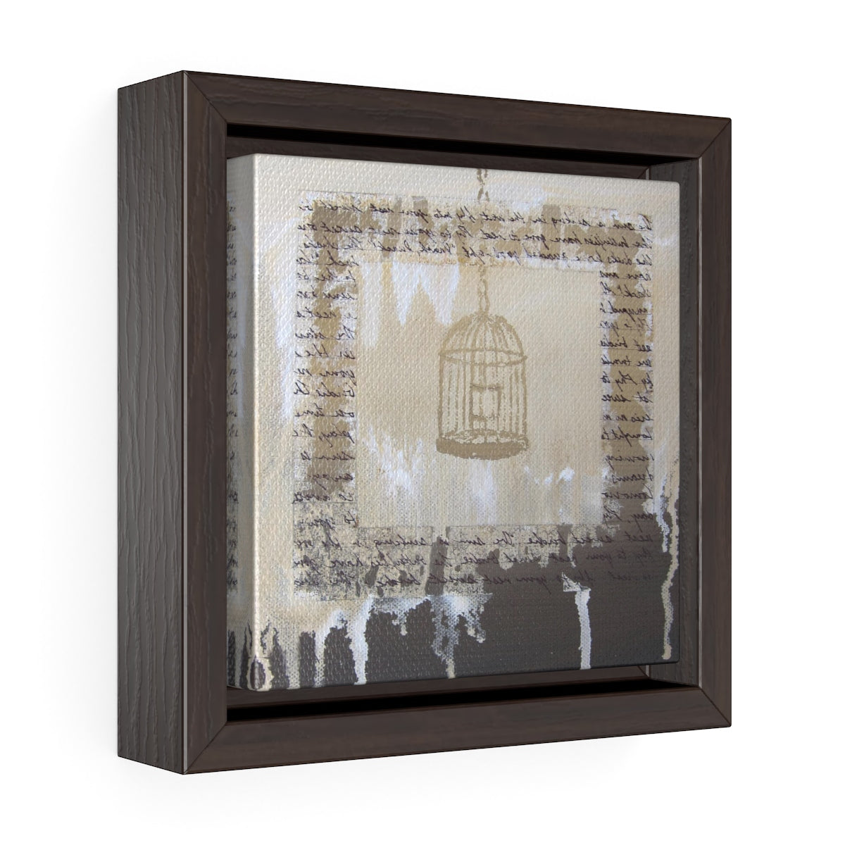Square Framed Art Print | Lullaby: Little Birdie