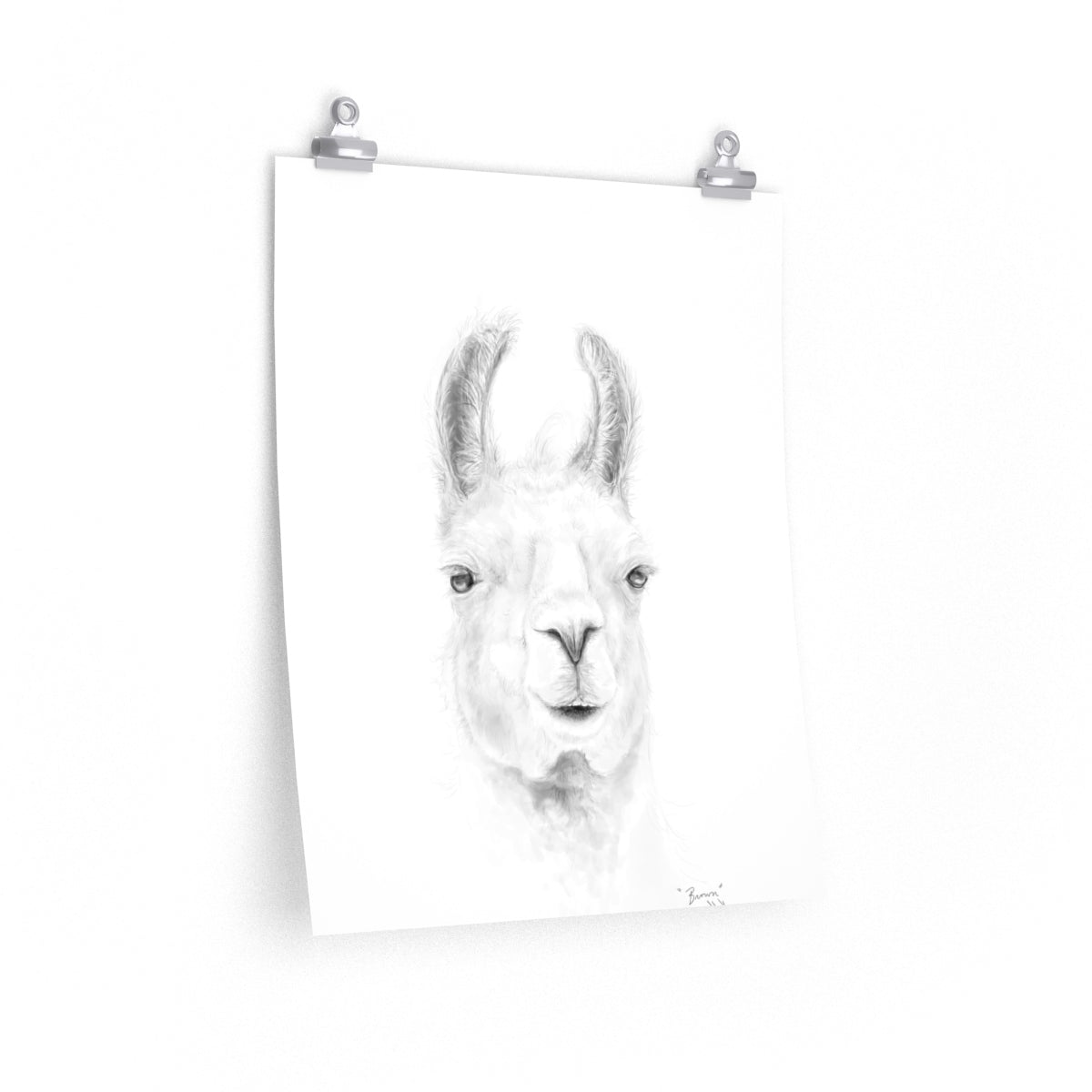 BROWN Llama- Art Paper Print