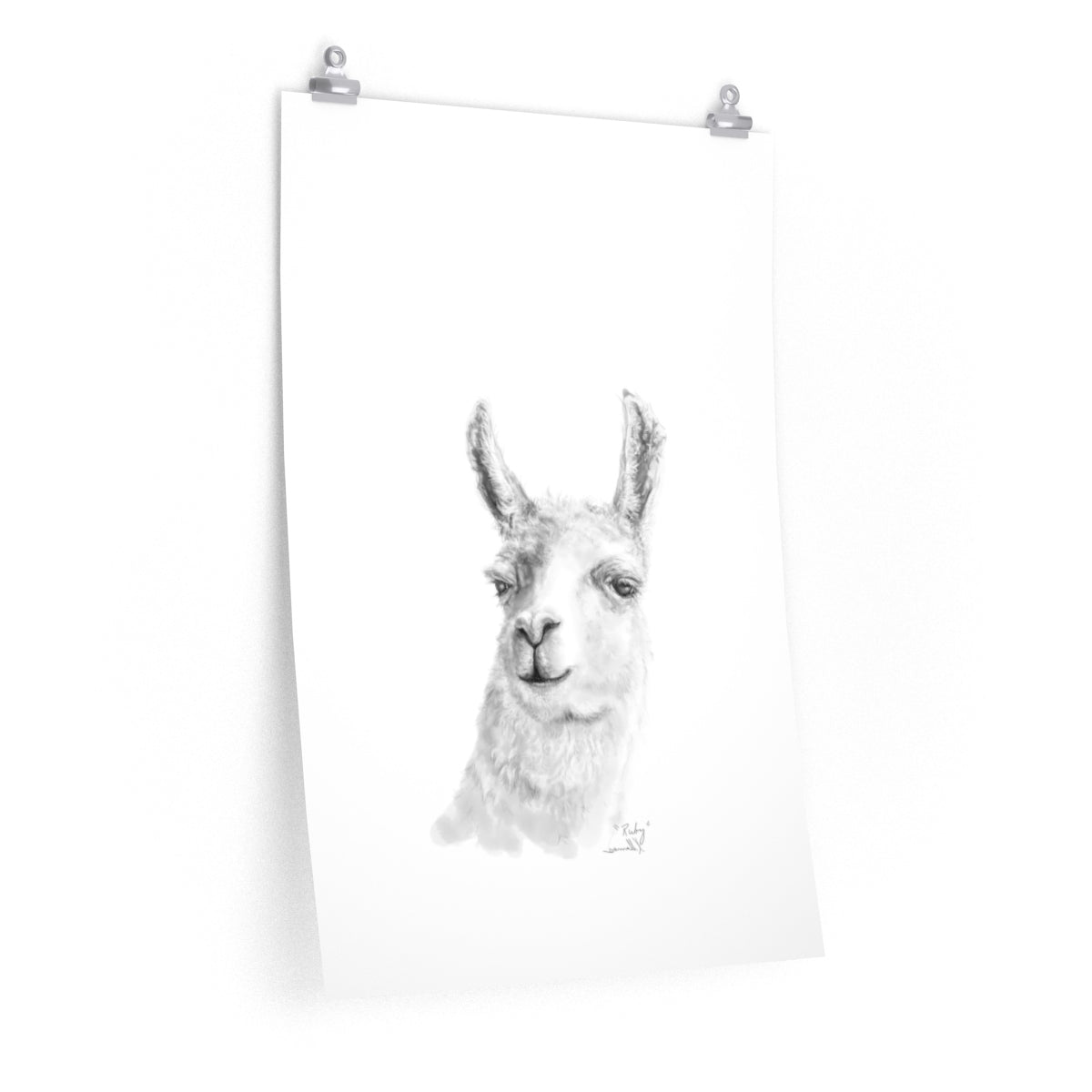 RUBY Llama- Art Paper Print