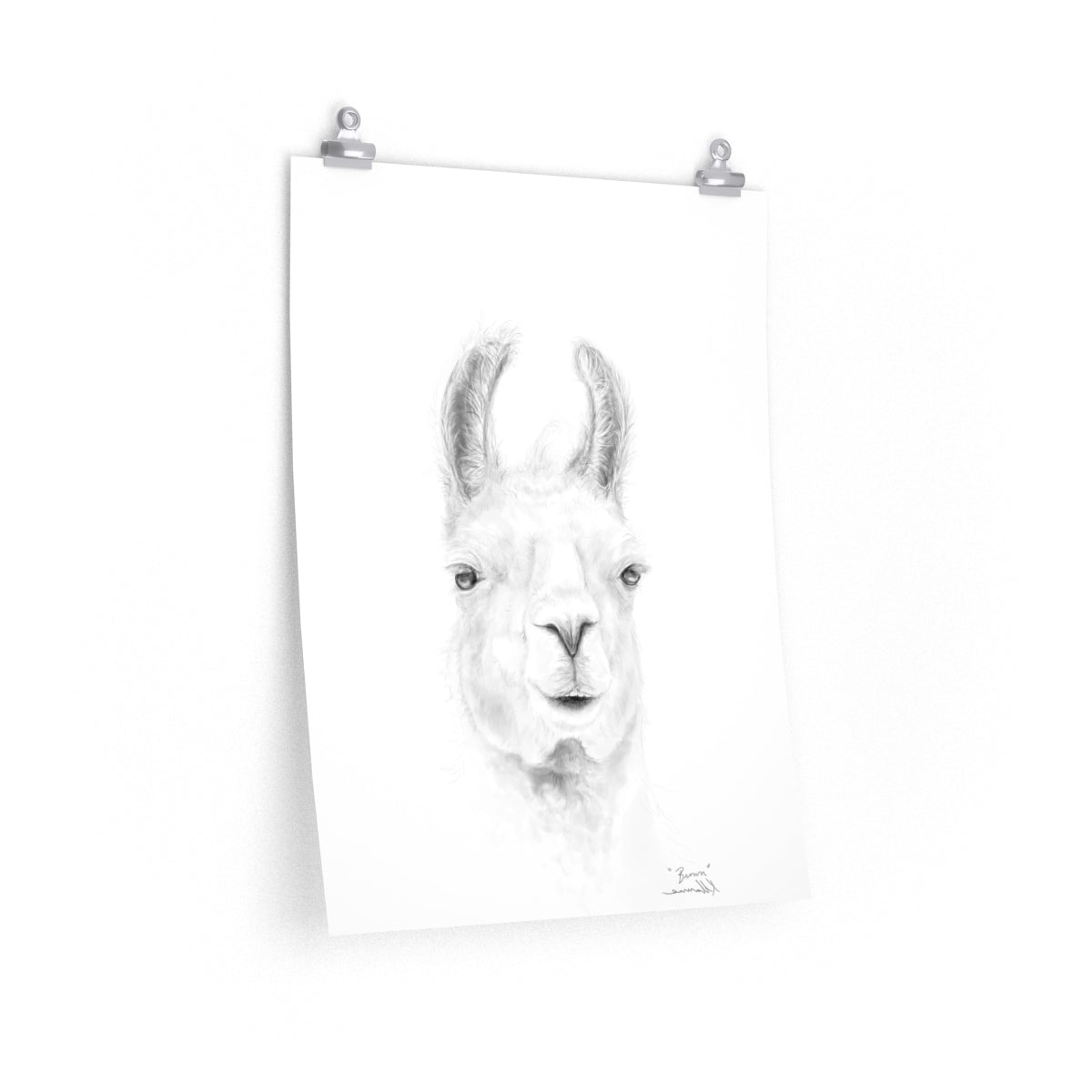 BROWN Llama- Art Paper Print