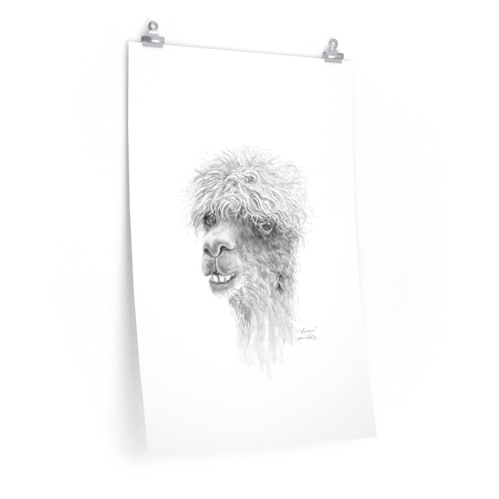 OLIVER Llama- Art Paper Print