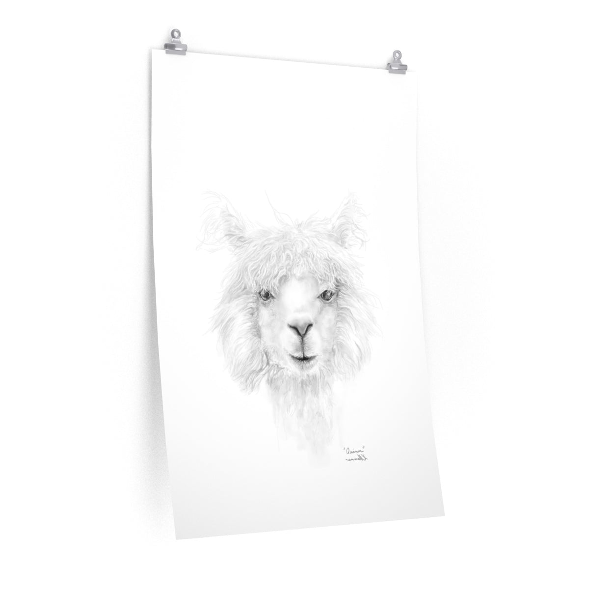 QUINN Llama- Art Paper Print