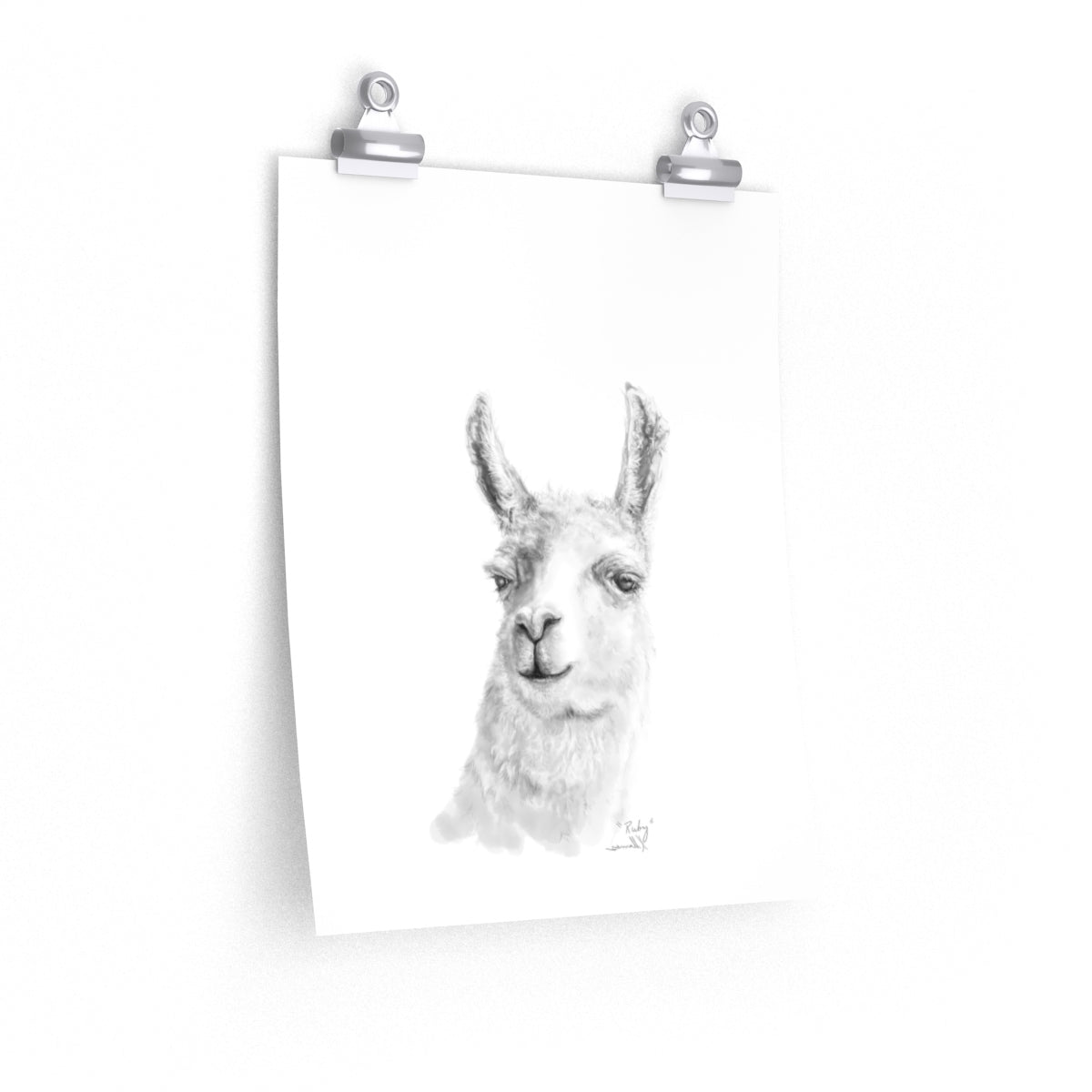 RUBY Llama- Art Paper Print