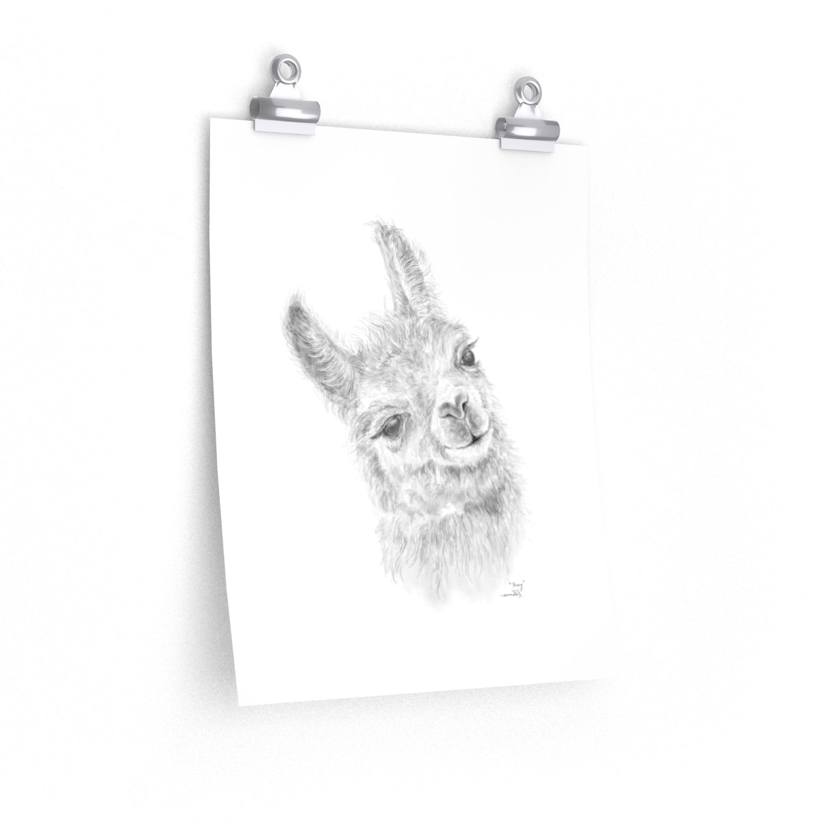 Posey Llama- Art Paper Print