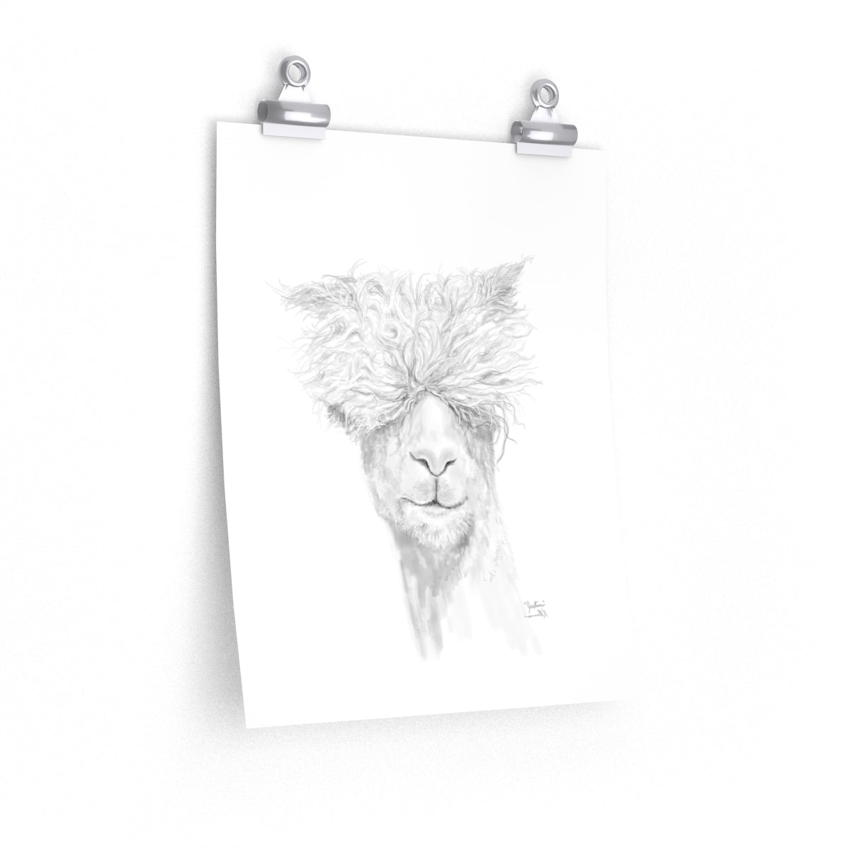JUSTIN Llama- Art Paper Print
