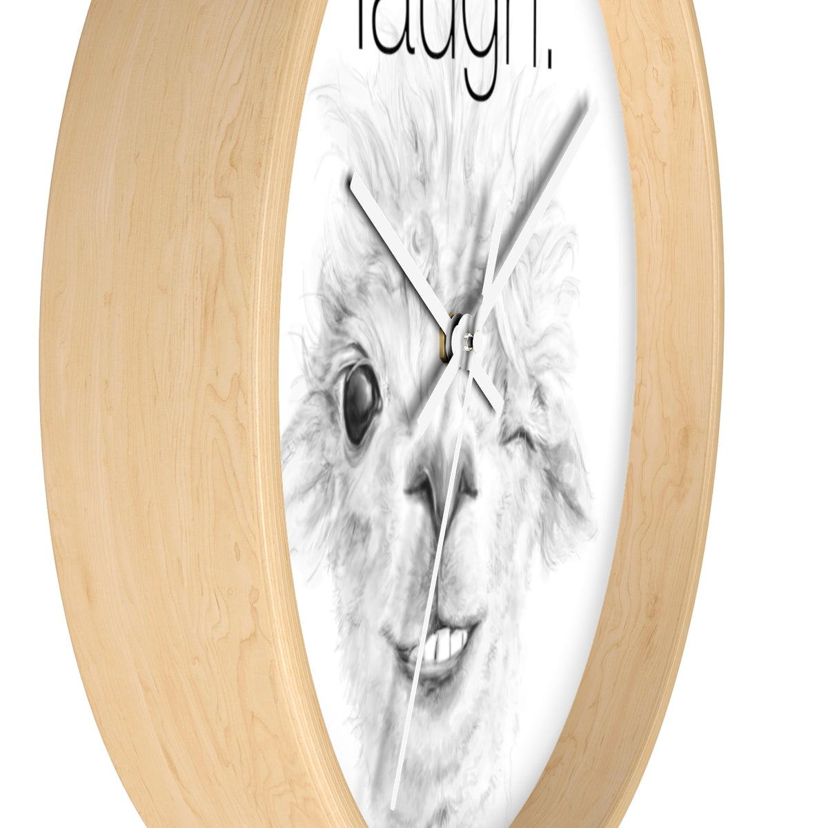 LAUGH llama Wall clock: MAGGIE
