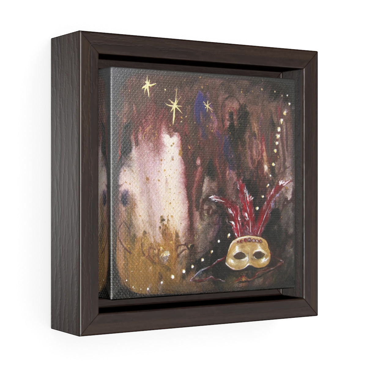 Square Framed Art Print | Lullaby: Mask 1