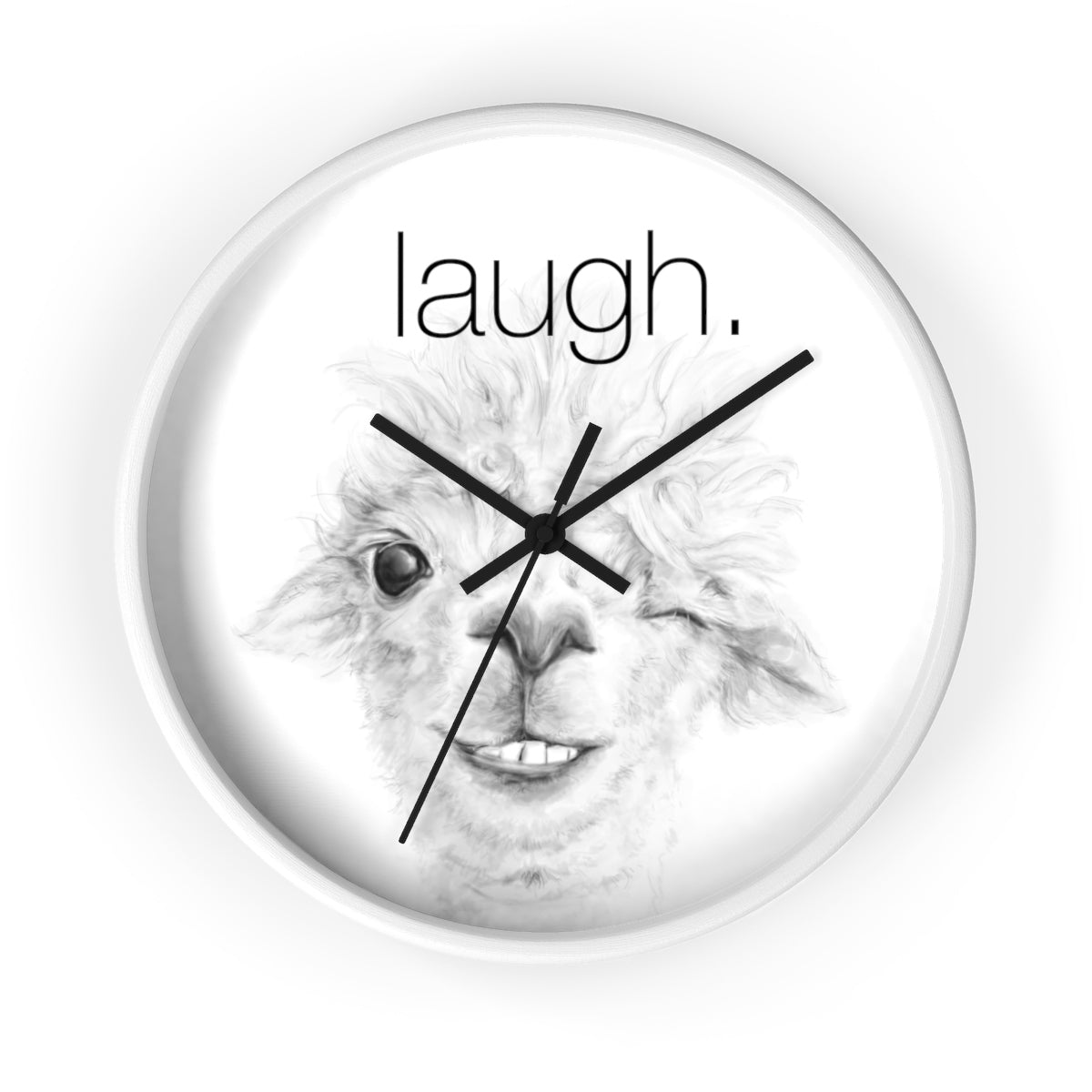 LAUGH llama Wall clock: MAGGIE