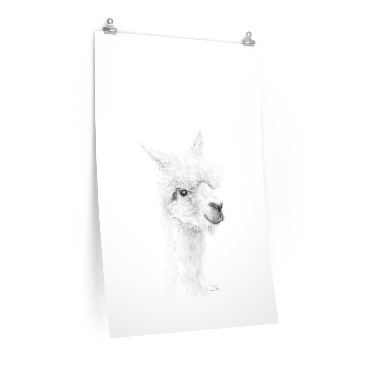 WES Llama- Art Paper Print