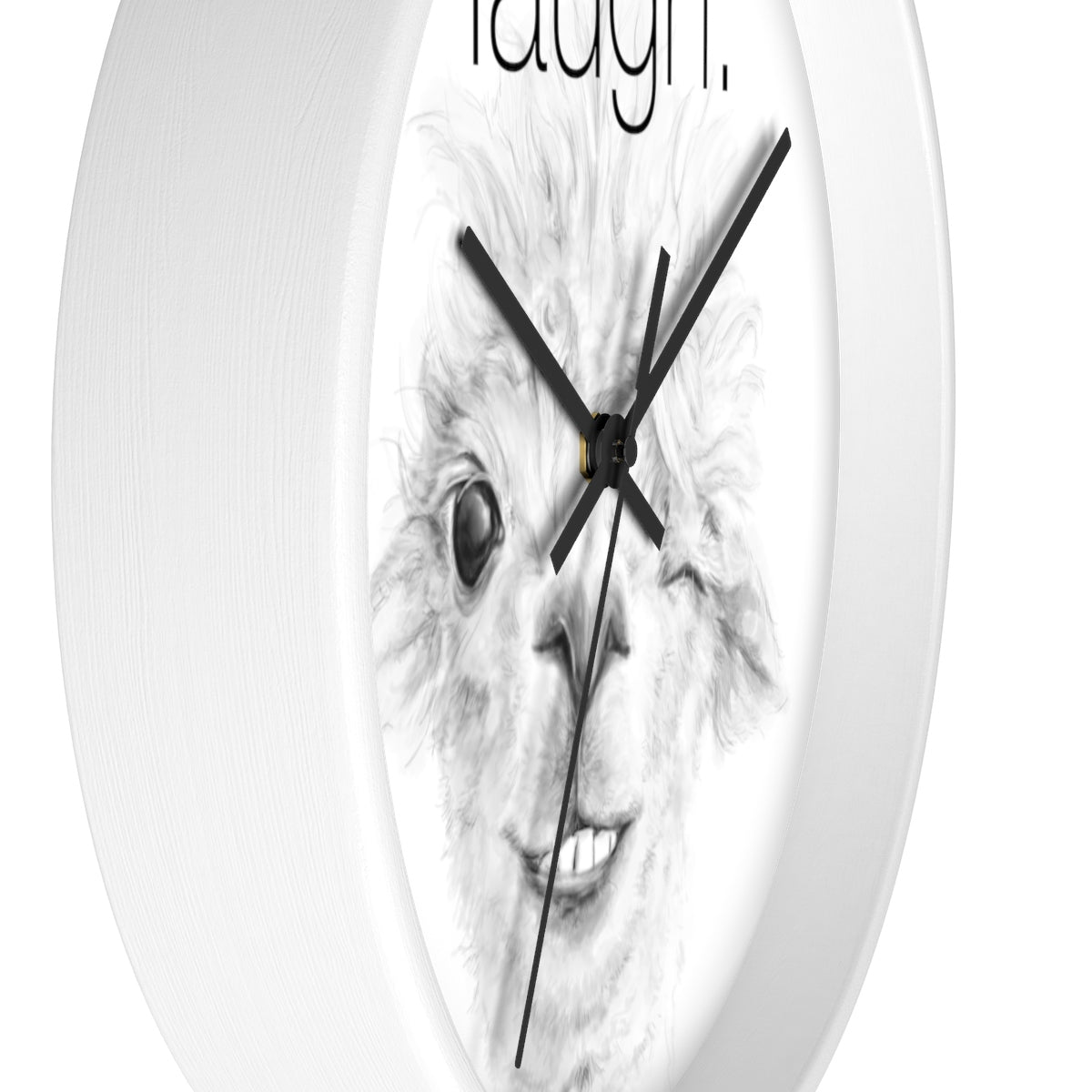 LAUGH llama Wall clock: MAGGIE