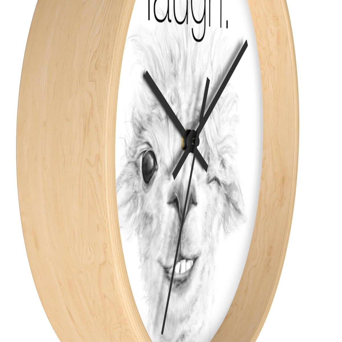 LAUGH llama Wall clock: MAGGIE