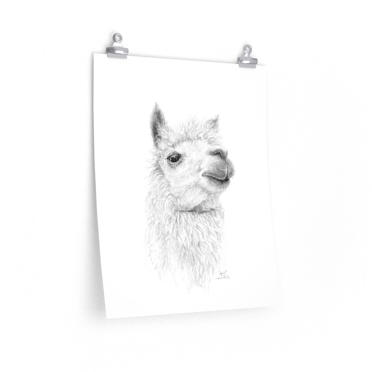 APRIL Llama- Art Paper Print