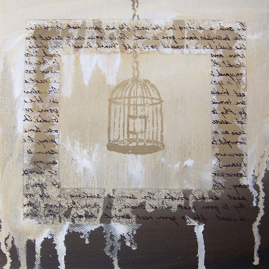 Square Framed Art Print | Lullaby: Little Birdie