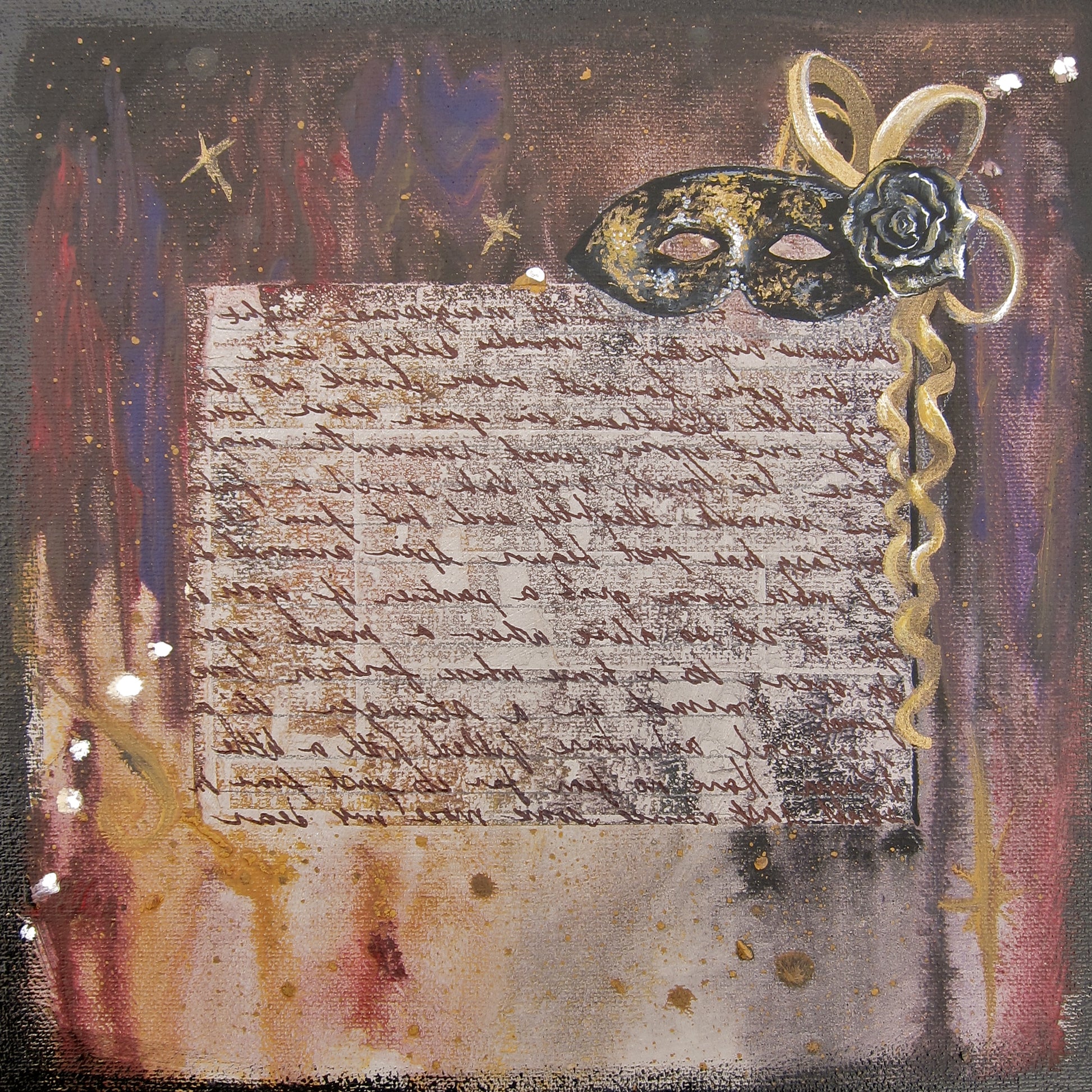 Square Framed Art Print | Lullaby: Mask 2
