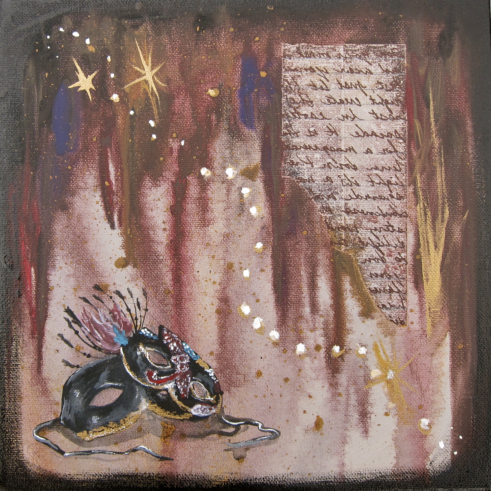 Square Framed Art Print | Lullaby: Mask 3