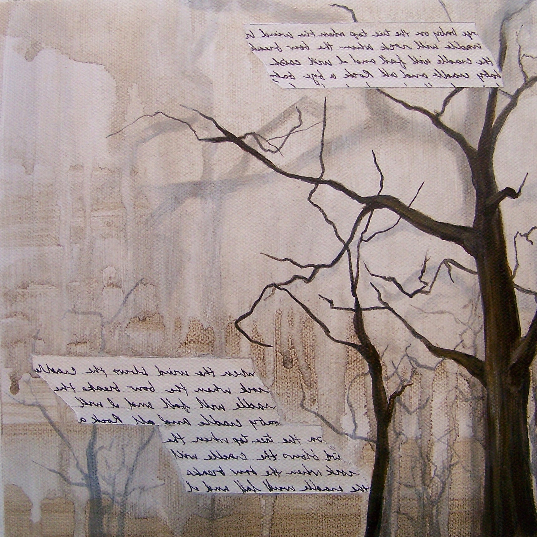 Square Framed Art Print | Lullaby: On the tree tops