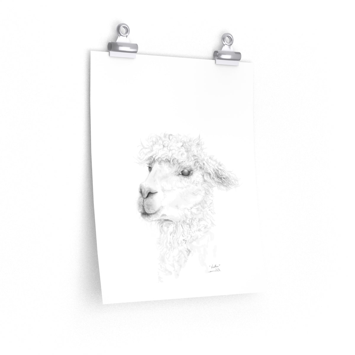 HEATHER Llama- Art Paper Print