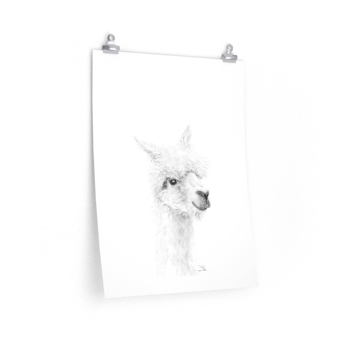 WES Llama- Art Paper Print