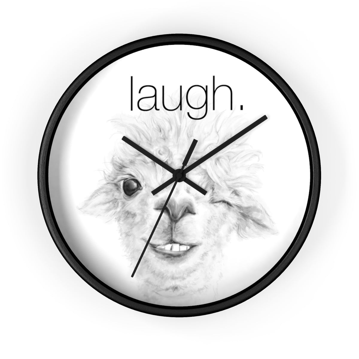 LAUGH llama Wall clock: MAGGIE