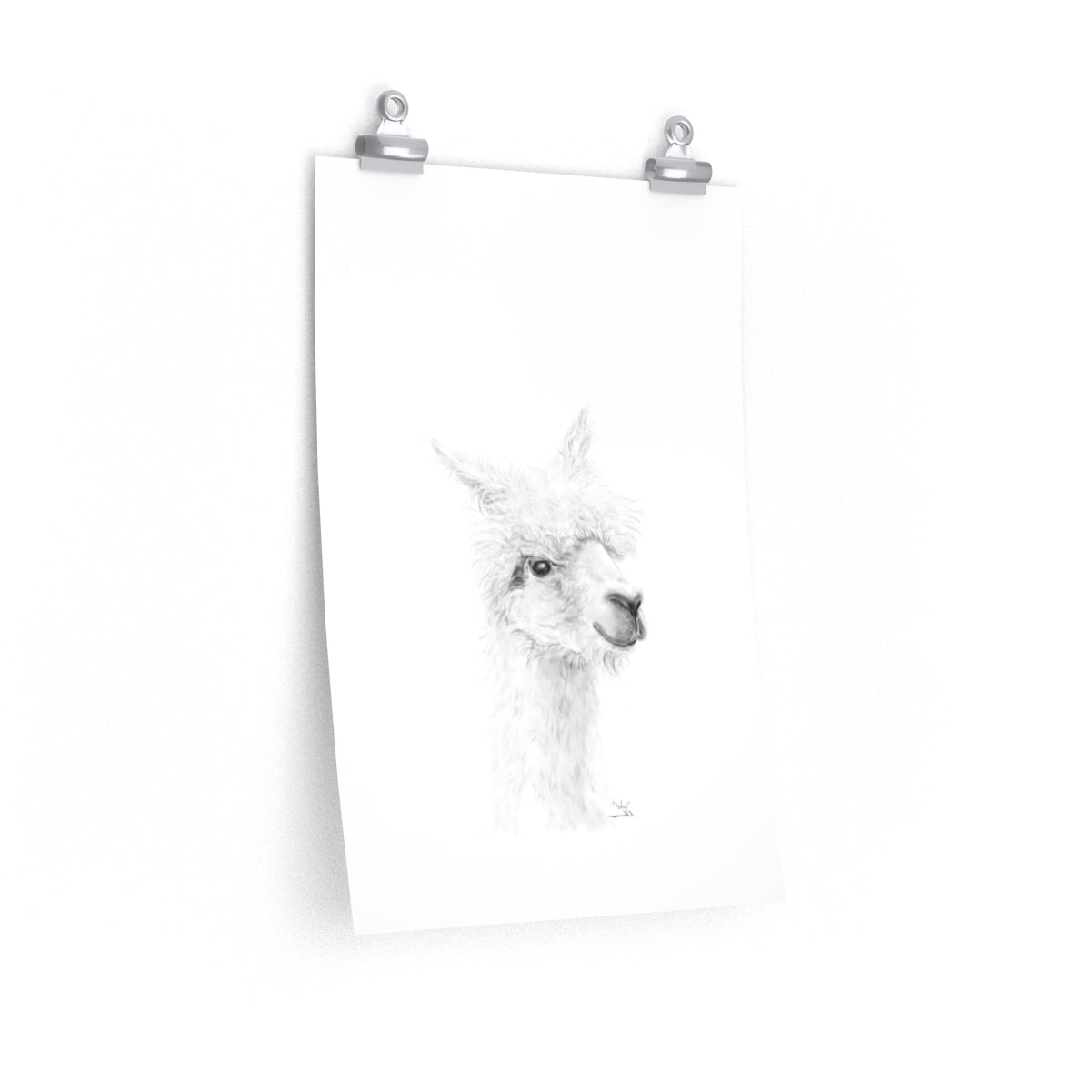 WES Llama- Art Paper Print