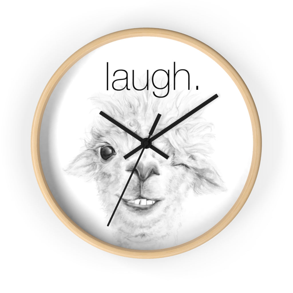LAUGH llama Wall clock: MAGGIE