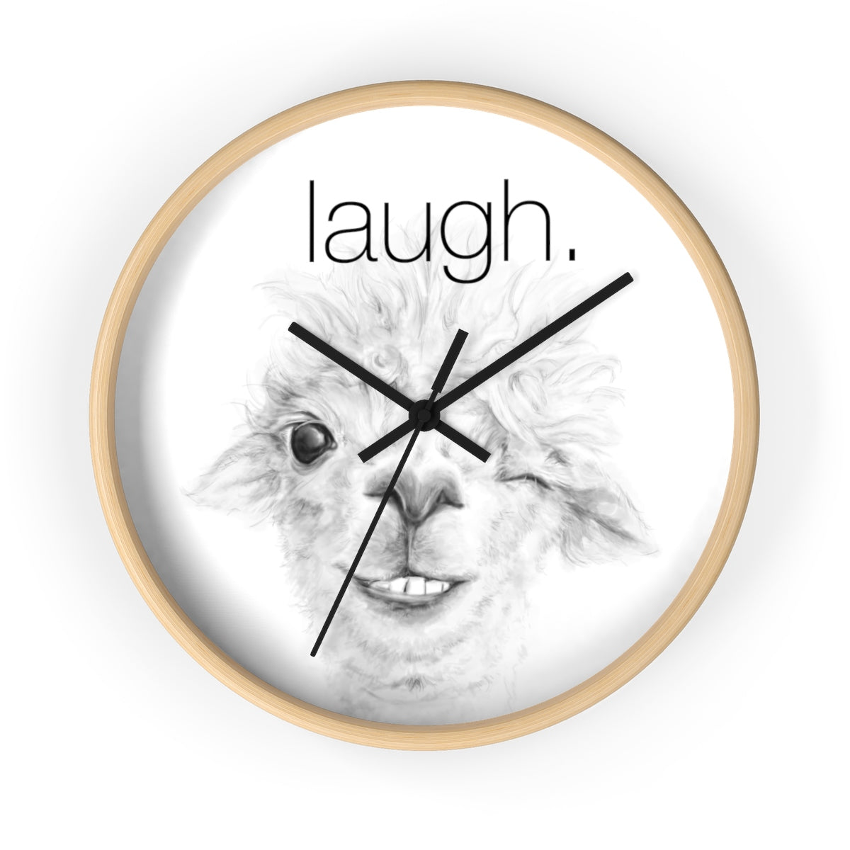 LAUGH llama Wall clock: MAGGIE