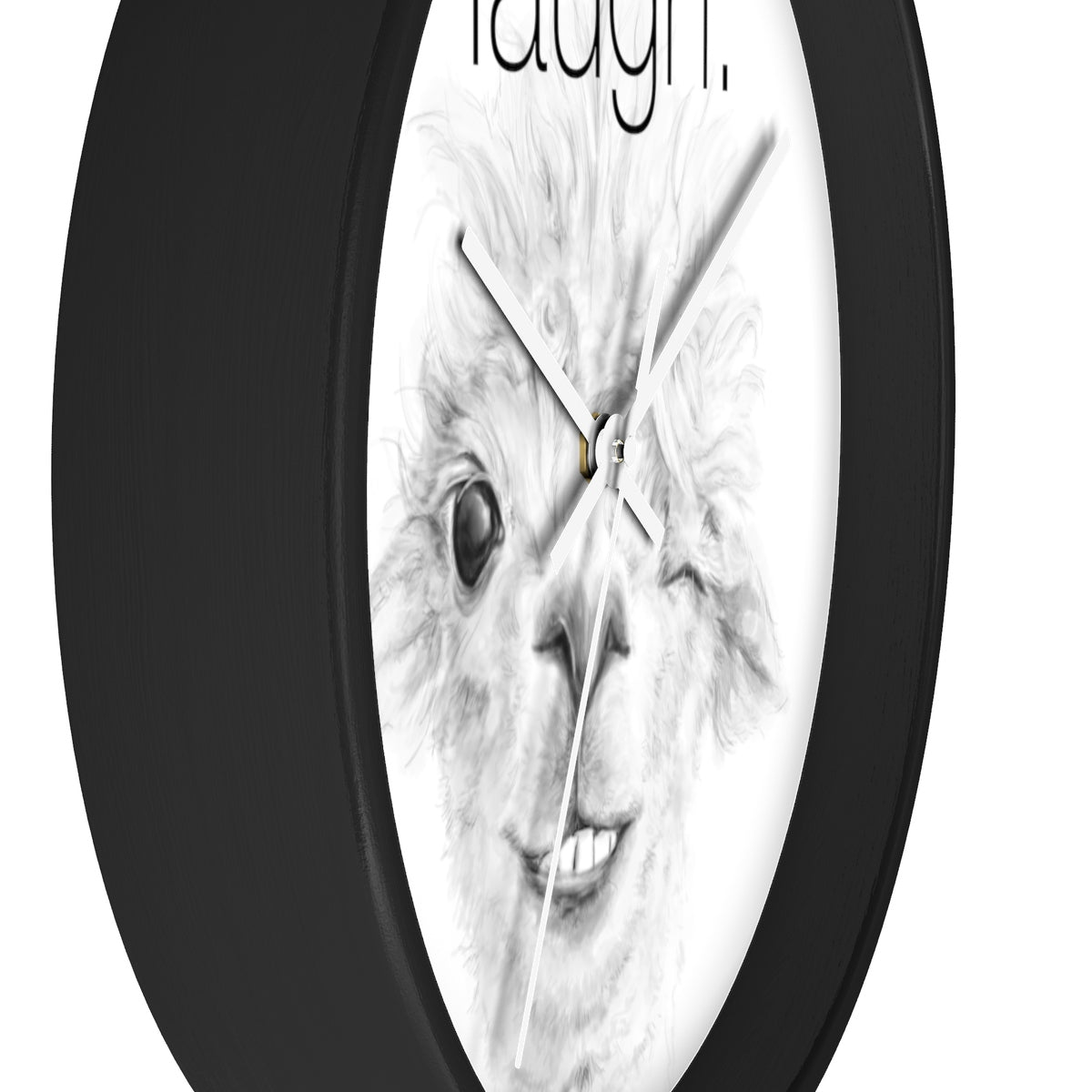 LAUGH llama Wall clock: MAGGIE