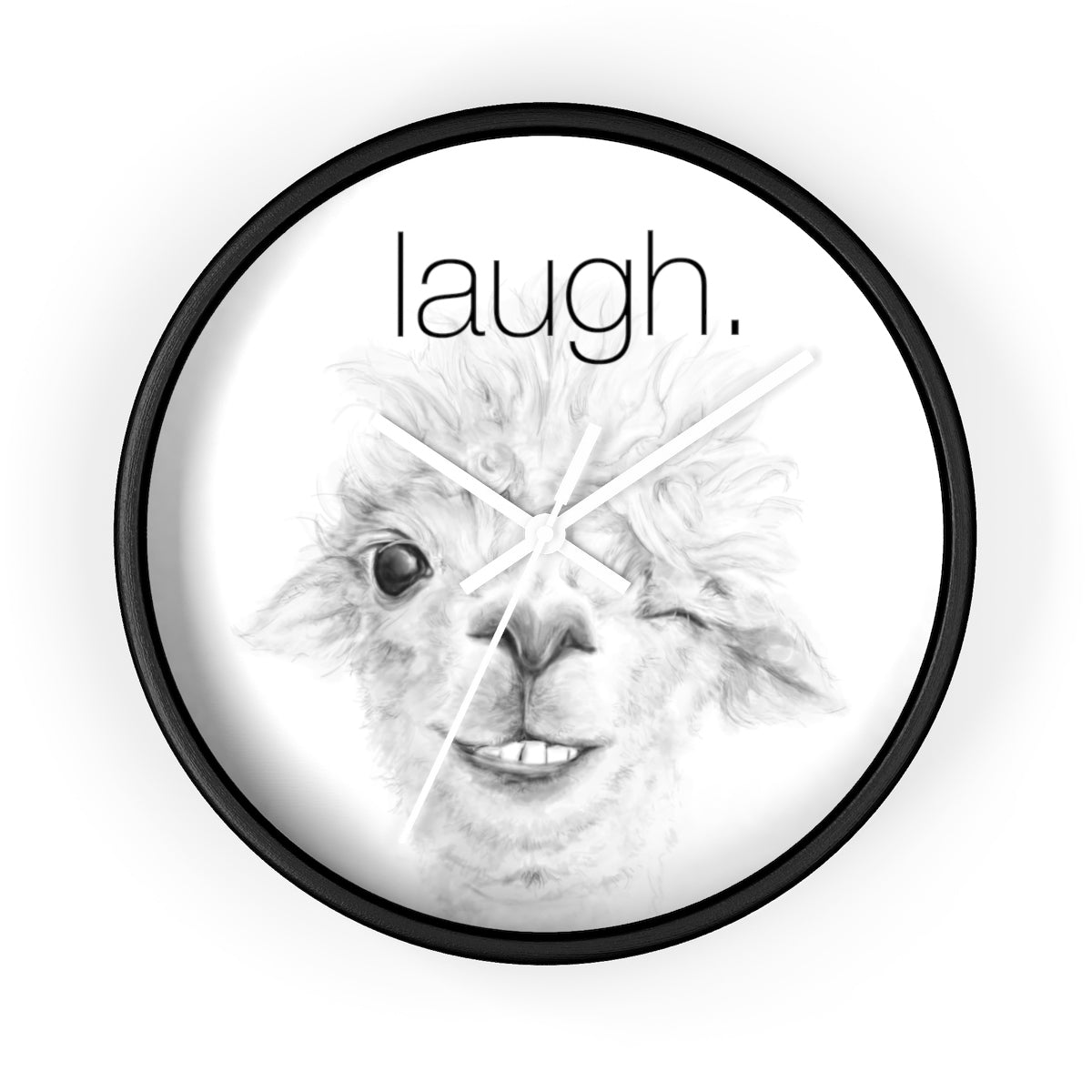 LAUGH llama Wall clock: MAGGIE