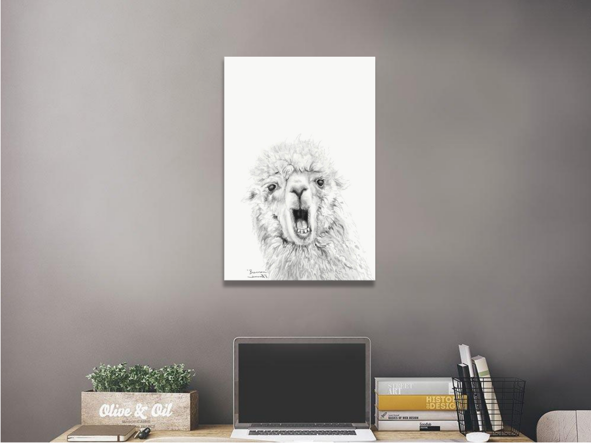BRENNAN Llama - Art Canvas