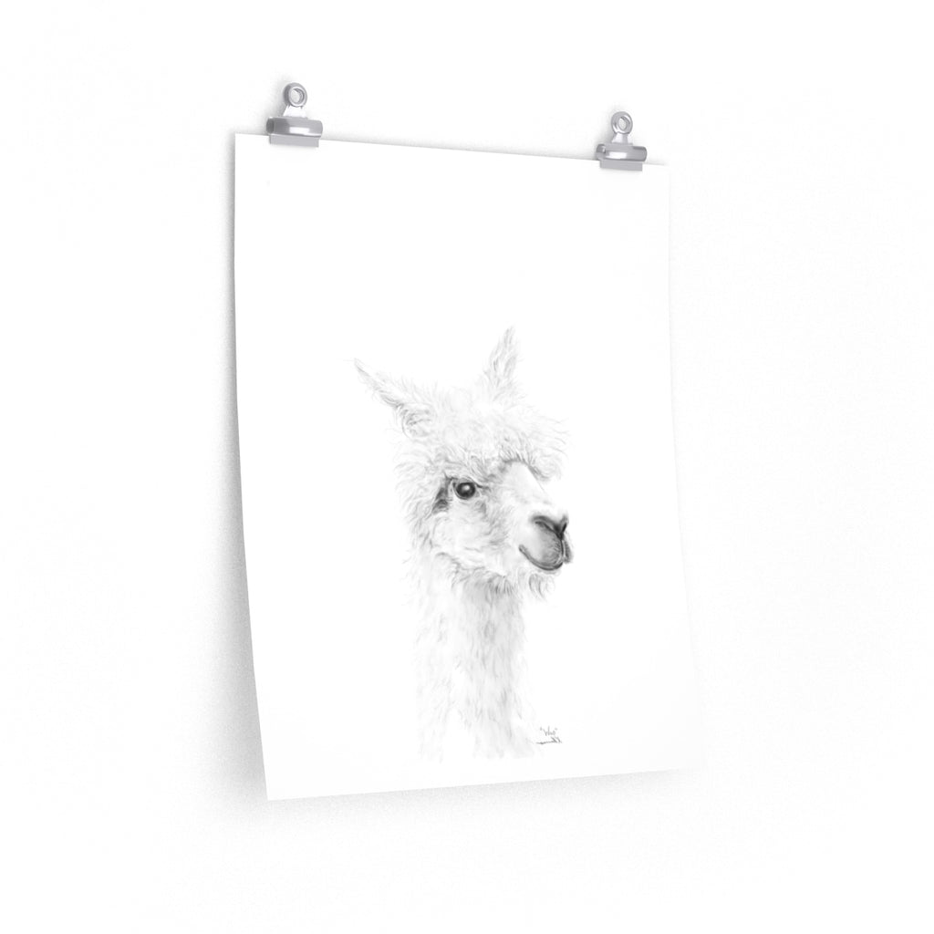 WES Llama- Art Paper Print