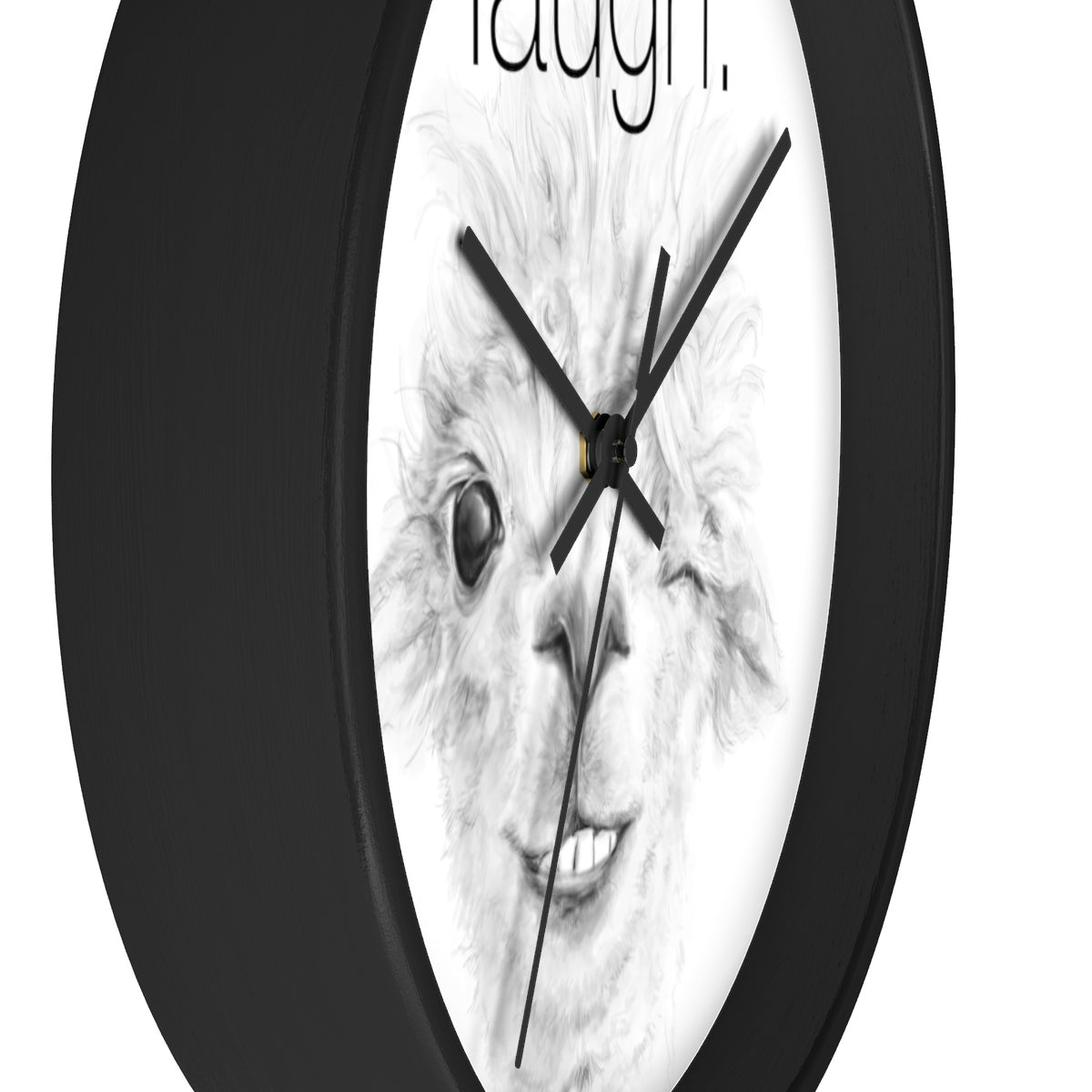 LAUGH llama Wall clock: MAGGIE