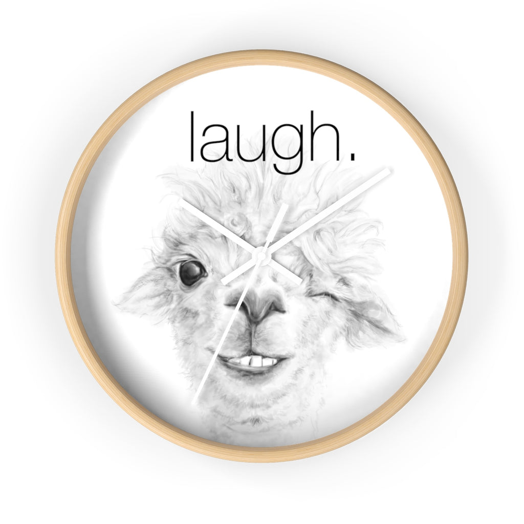 LAUGH llama Wall clock: MAGGIE
