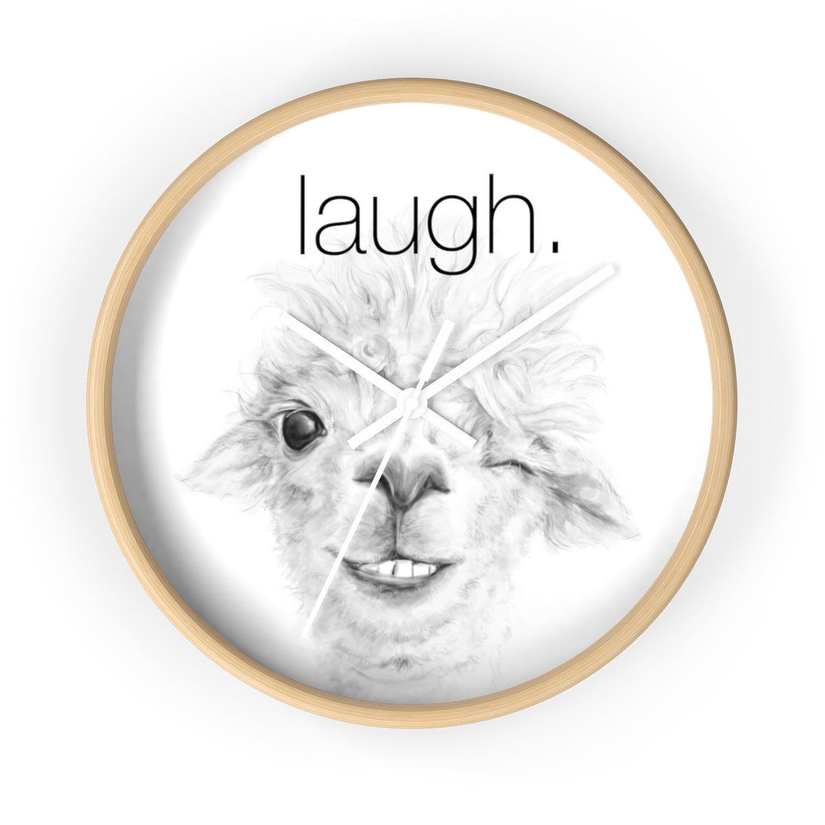 LAUGH llama Wall clock: MAGGIE