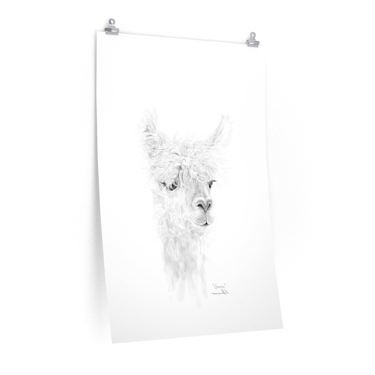 GRACE Llama- Art Paper Print