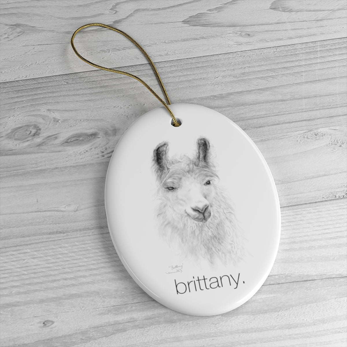 Personalized Llama Christmas Ornament