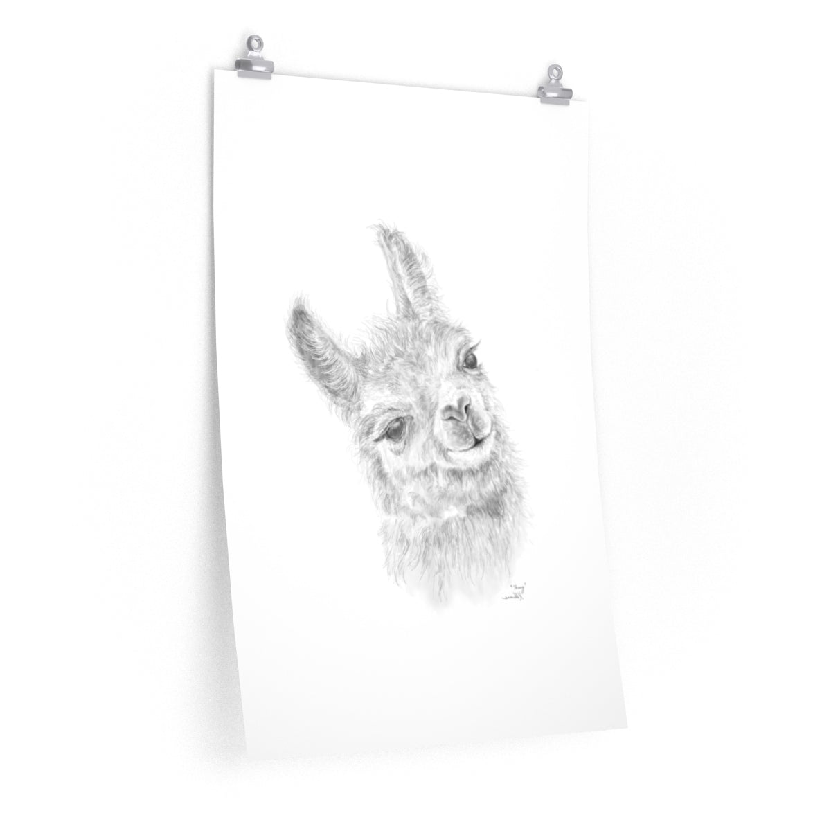 Posey Llama- Art Paper Print