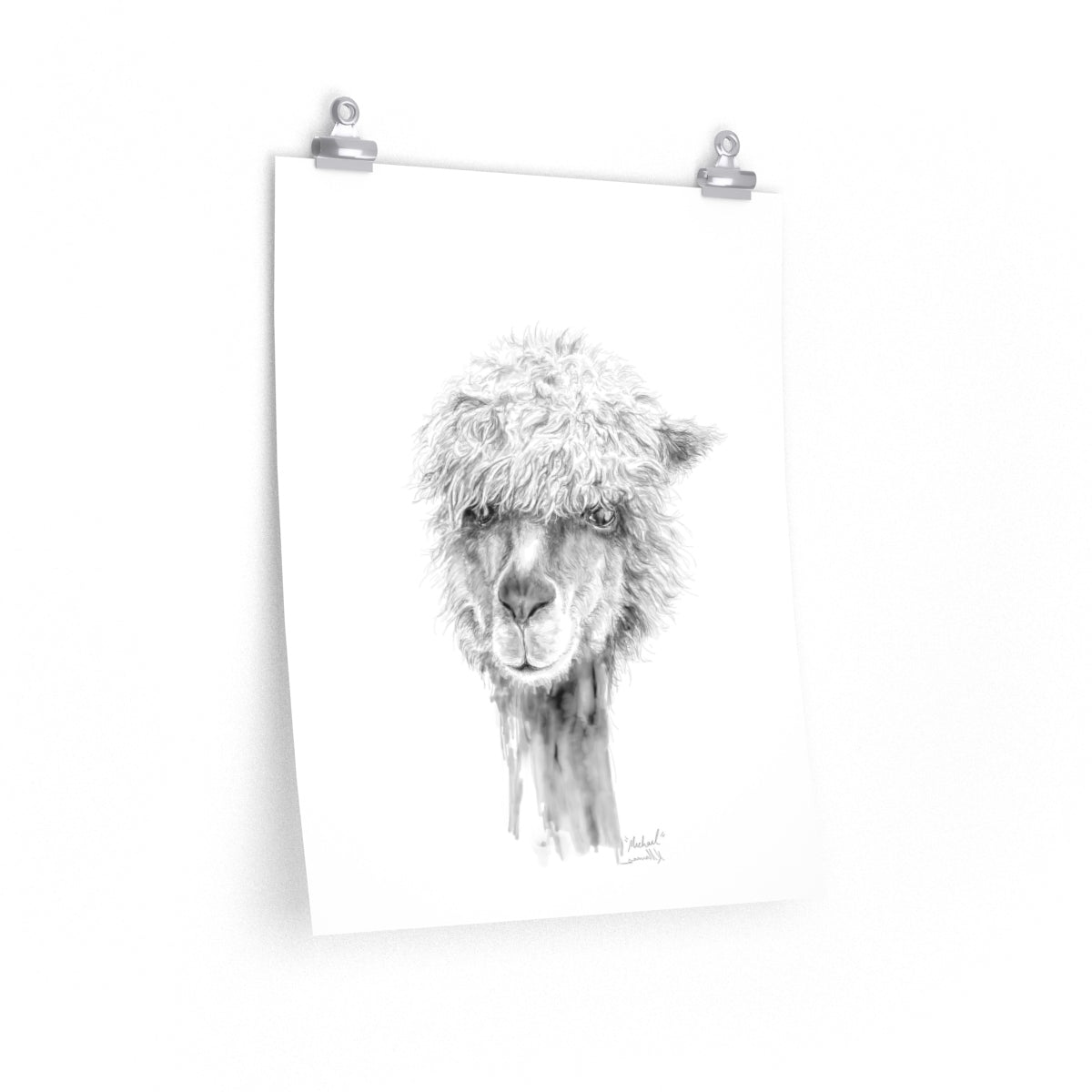 MICHAEL Llama- Art Paper Print
