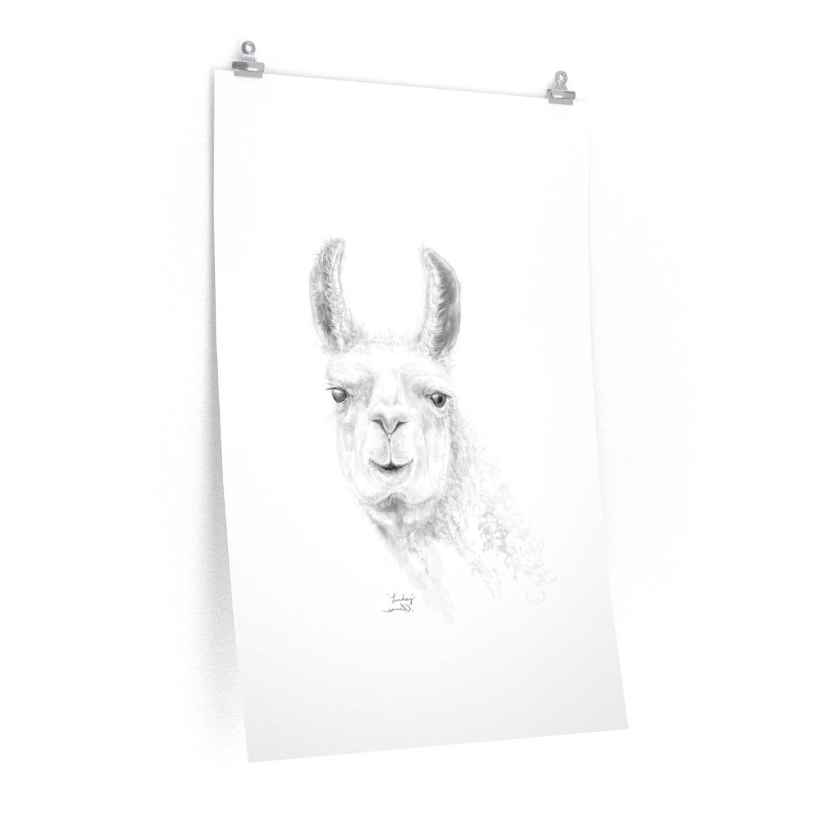 LINDSEY Llama- Art Paper Print